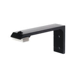A black metal bracket designed for use with window treatments, showing a solid pattern with no discernible branding or brand markings.