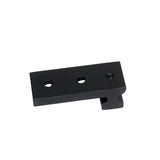 A black metal ceiling bracket with two holes for mounting, part of the Traversing Venus collection.